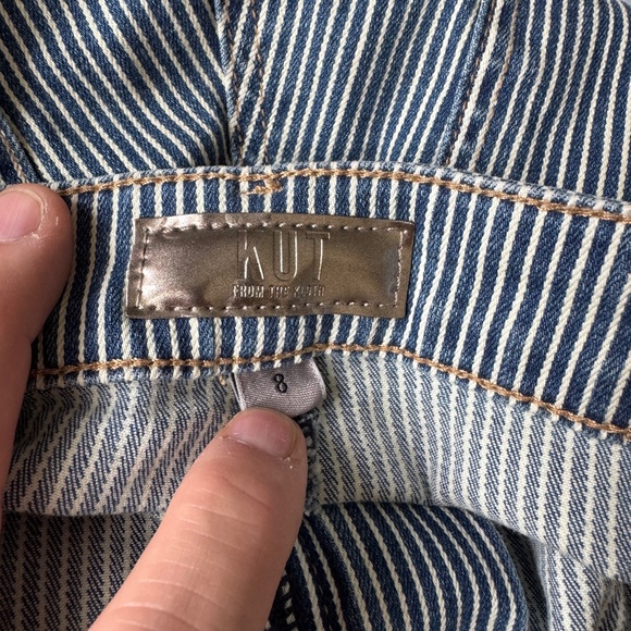 Kut From The‎ Kloth Reese High Rise Ankle Stretchy Jeans Blue Striped Festival 8 - Picture 2 of 16